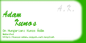 adam kunos business card